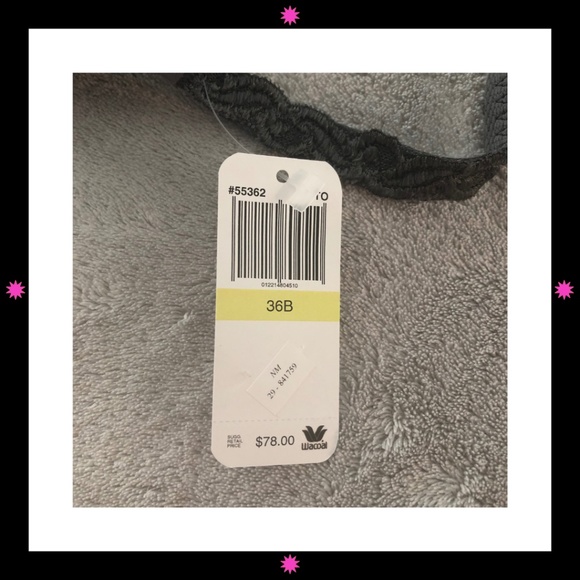 NEW LACE GRAY WACOAL BRA DEMI STYLE 36B - Picture 6 of 6